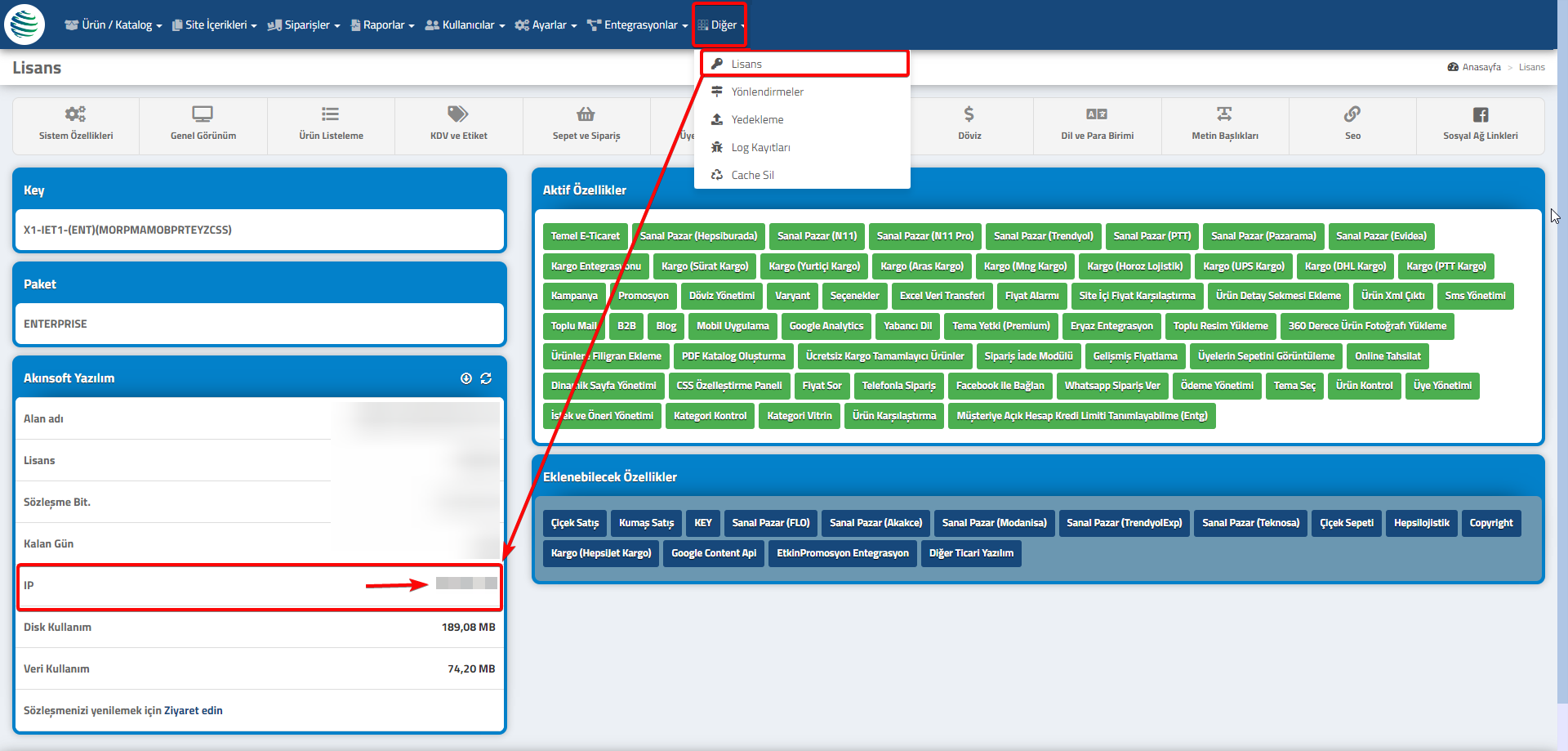 Akınsoft e-Ticaret – Eryaz Entegrasyonu