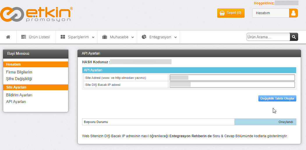 Akınsoft e-Ticaret – Etkin Promosyon API Entegrasyonu