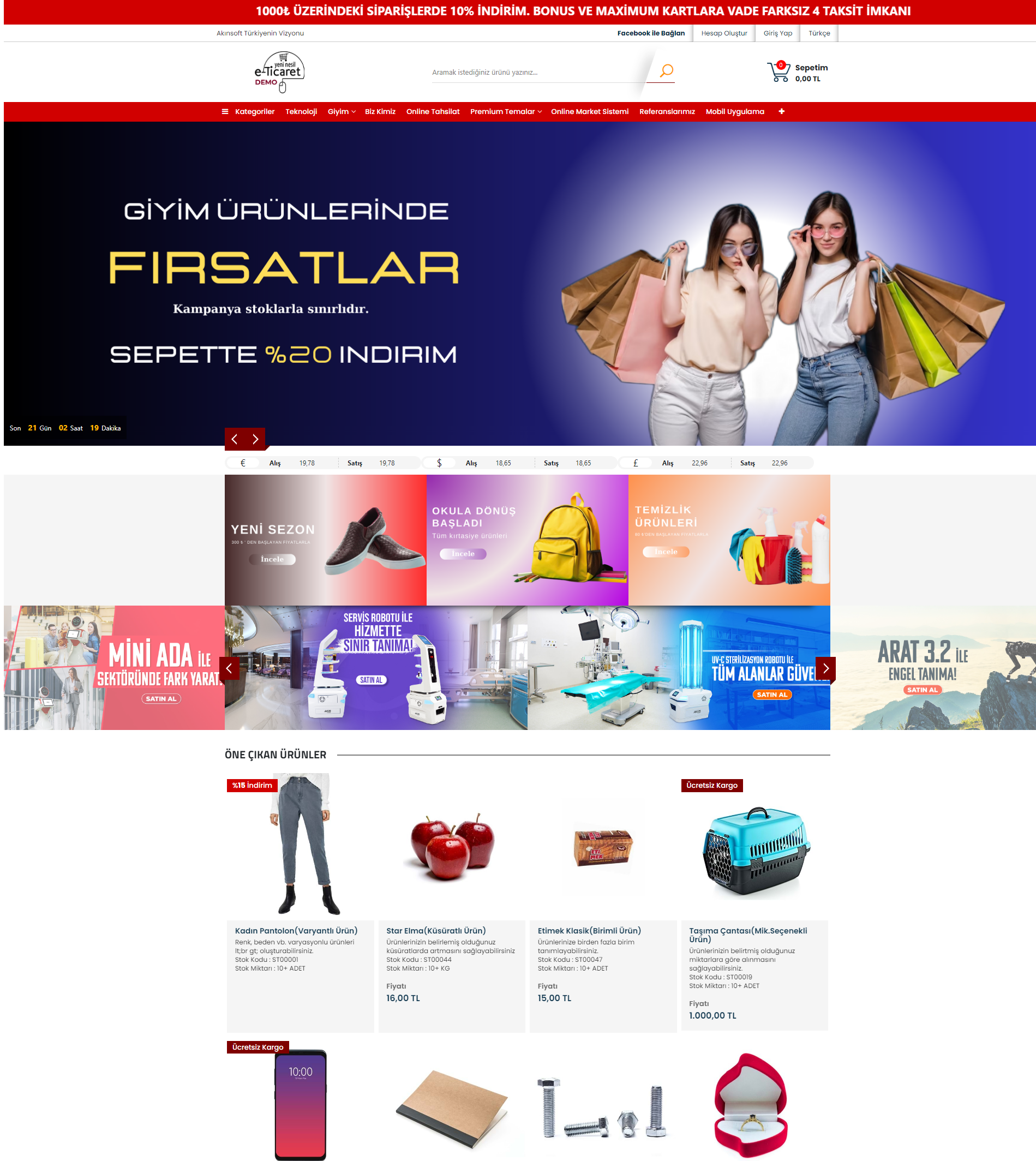 AKINSOFT e-Ticaret Programında Şablon 2  Örnek Çalışma