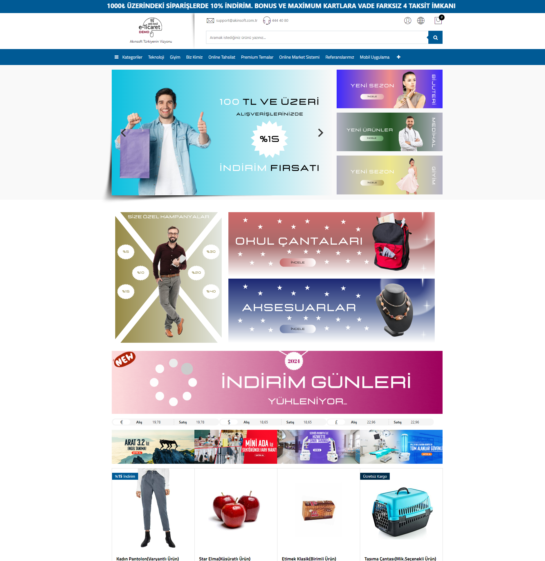 AKINSOFT e-Ticaret Programında Şablon 3 Örnek Çalışma