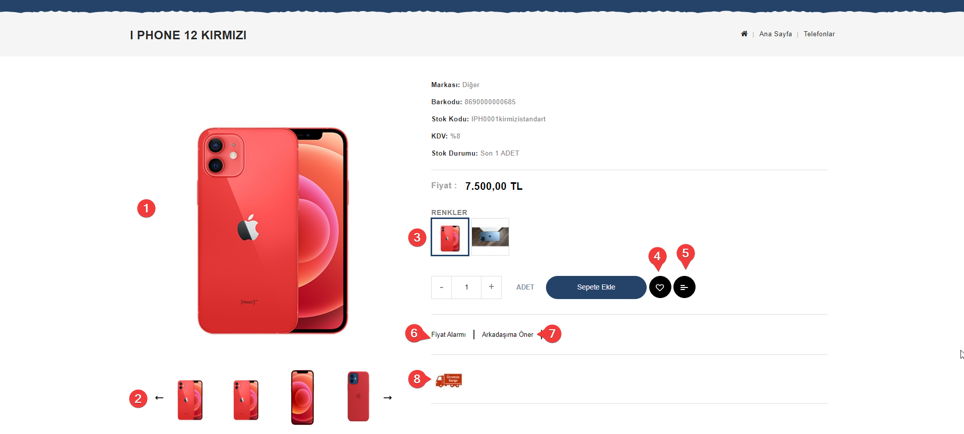 AKINSOFT e-Ticaret Programında Tema Özellikleri Premium – 3 Ürün Detay Alanı