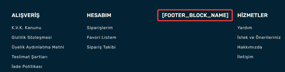 Footer/Alt Bölümde Dinamik Alan Oluşturma İşlemleri